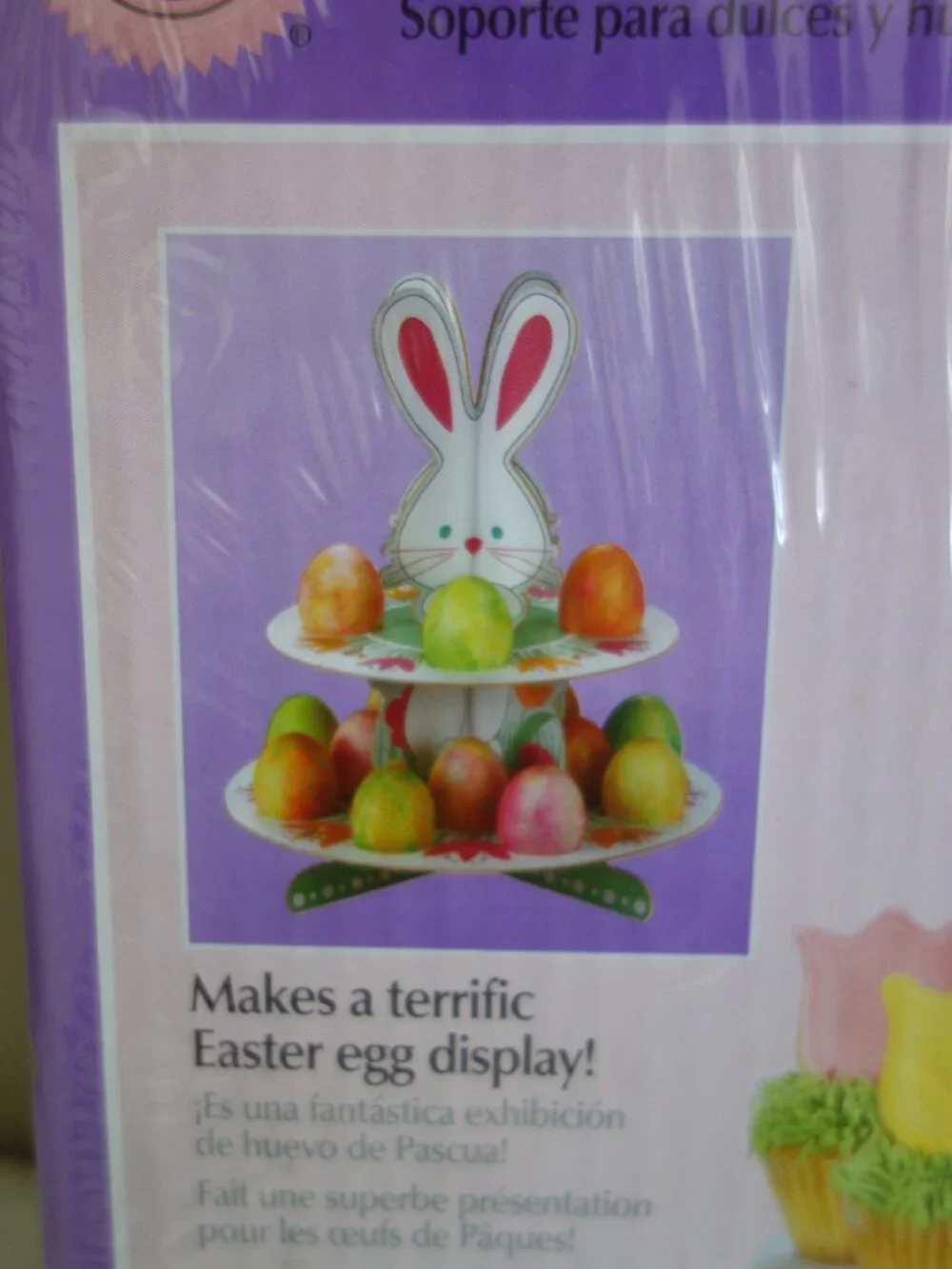 NIP New WILTON Bunny Treat & Egg 2-Tier Stand – 10” Wide x 11.25 High
